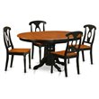 East West Furniture Kenley 5-piece Wood Dining Table and Chairs in Black/Cherry