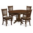 East West Furniture Kenley 5-piece Wood Dining Set with Fabric Seat in Espresso