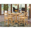 East West Furniture Jackson 5-piece Traditional Wood Dining Room Set in Oak