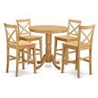 East West Furniture Jackson 5-piece Traditional Wood Dining Room Set in Oak