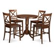 East West Furniture Jackson 5-piece Wood Dining Table and Chair Set in Mahogany