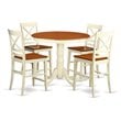 East West Furniture Jackson 5-piece Wood Dining Room Set in Buttermilk/Cherry