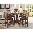 East West Furniture Jackson 5-piece Wood Dining Set with Stools in Mahogany