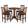 East West Furniture Jackson 5-piece Wood Dining Set with Stools in Mahogany