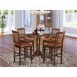 East West Furniture Jackson 5-piece Wood Table and Dining Chair Set in Mahogany