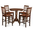 East West Furniture Jackson 5-piece Wood Table and Dining Chair Set in Mahogany