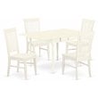 East West Furniture Monza 5-piece Traditional Wood Dining Set in Linen White