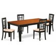 East West Furniture Logan 5-piece Wood Kitchen Table and Chair Set in Cherry
