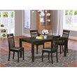 East West Furniture Lynfield 5-piece Wood Kitchen Set in Cappuccino