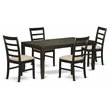 East West Furniture Lynfield 5-piece Dining Set with Linen Seat in Cappuccino