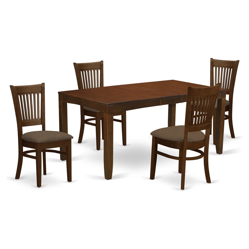 East West Furniture Lynfield 5-piece Wood Dining Room Set in Espresso