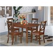 East West Furniture Milan 5-piece Wood Dining Set w/ Rectangle Table in Mahogany