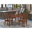 East West Furniture Milan 5Pcs Wood Dining Set with Slat Back in Mahogany