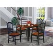 East West Furniture Norden 5-piece Wood Dinette Set in Black/Cherry