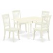 East West Furniture Monza 5-piece Wood Dining Table Set in Linen White