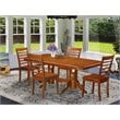 East West Furniture Napoleon 5-piece Dining Table and Chair Set in Saddle Brown