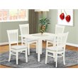 East West Furniture Norden 5-piece Wood Dining Set w/ Rectangular Table in White