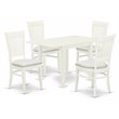 East West Furniture Norden 5-piece Wood Dining Set w/ Rectangular Table in White