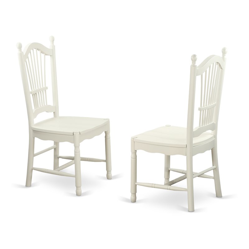 East West Furniture Monza 5Pcs Wood Dining Room Set in Linen White