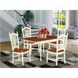 East West Furniture Monza 5-piece Wood Dining Table Set in Buttermilk/Cherry