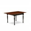 East West Furniture Monza 5-piece Dining Set with Wood Seat in Black/Cherry