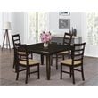 East West Furniture Parfait 5-piece Wood Dining Table Set in Cappuccino