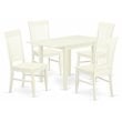 East West Furniture Norden 5-piece Wood Kitchen Set in Linen White