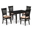 East West Furniture Norden 5-piece Traditional Wood Dining Set in Black