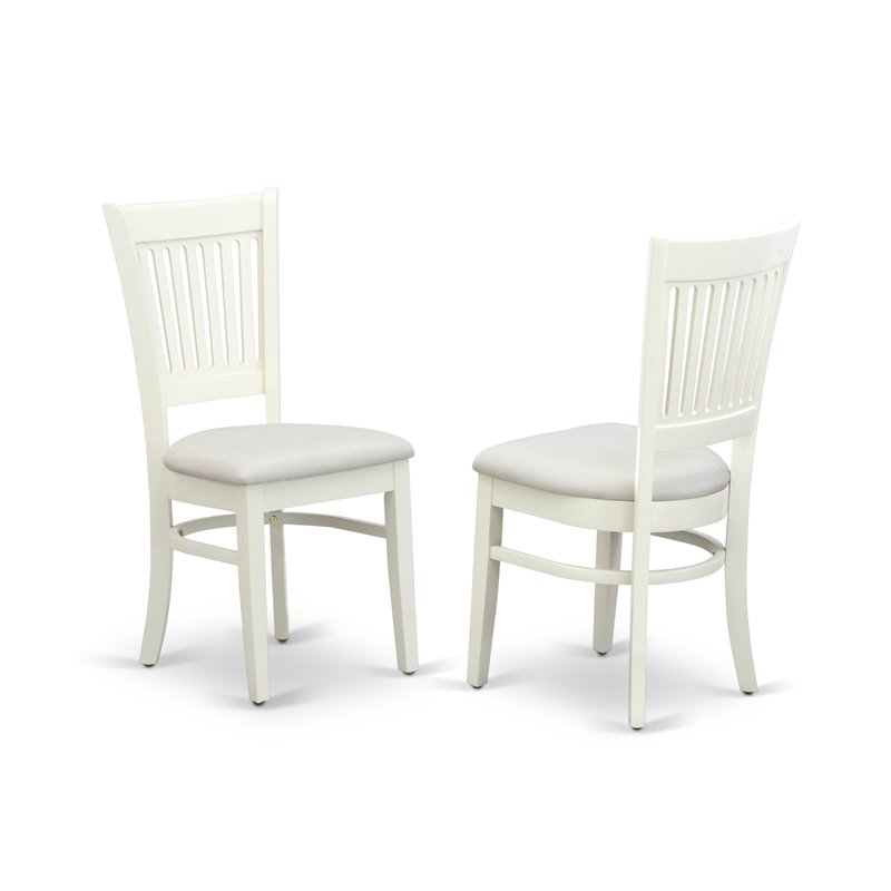 East West Furniture Norden 5-piece Wood Kitchen Table Set in Linen White