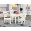 East West Furniture Norden 5-piece Traditional Wood Dining Set in Linen White