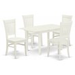 East West Furniture Norden 5-piece Traditional Wood Dining Set in Linen White