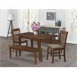 East West Furniture Norfolk 5-piece Wood Dining Set with Benches in Mahogany