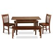 East West Furniture Norfolk 5-piece Wood Kitchen Set with Benches in Mahogany