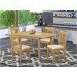 East West Furniture Norfolk 5-piece Traditional Wood Kitchen Table Set in Oak