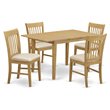 East West Furniture Norfolk 5-piece Traditional Wood Kitchen Table Set in Oak