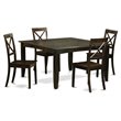 East West Furniture Parfait 5-piece Wood Kitchen Table Set in Cappuccino
