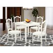 East West Furniture Oxford 5-piece Wood Kitchen Table Set in Linen White
