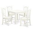 East West Furniture Oxford 5-piece Wood Kitchen Table Set in Linen White