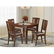 East West Furniture Oxford 5-piece Wood Dining Table Set in Mahogany