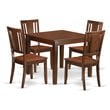East West Furniture Oxford 5-piece Wood Dining Room Set in Mahogany