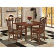 East West Furniture Norfolk 5-piece Dining Set with Rectangle Table in Mahogany