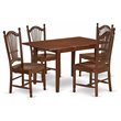 East West Furniture Norfolk 5-piece Dining Set with Rectangle Table in Mahogany