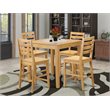East West Furniture Pub 5-piece Traditional Wood Dining Set in Oak