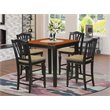 East West Furniture Pub 5-piece Wood Counter Height Dining Set in Black/Cherry