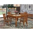 East West Furniture Parfait 5-piece Table and Dining Chair Set in Saddle Brown