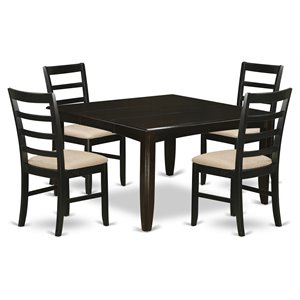 East West Furniture Parfait 5-piece Traditional Wood Dining Set in Cappuccino