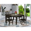 East West Furniture Parfait 5-piece Wood Kitchen Set in Cappuccino