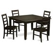 East West Furniture Parfait 5-piece Wood Kitchen Set in Cappuccino