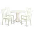 East West Furniture Shelton 5-piece Wood Dinette Table Set in Linen White