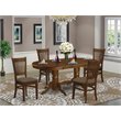 East West Furniture Vancouver 5-piece Wood Dining Table Set in Espresso